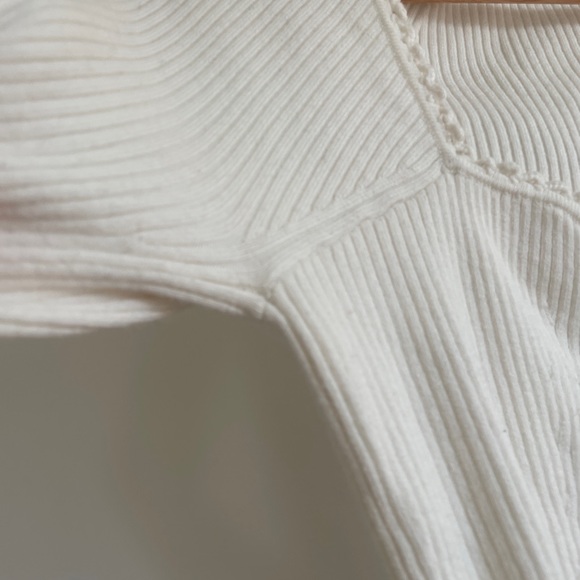 Sezane Cream Ribbed Sweater - Picture 3 of 5